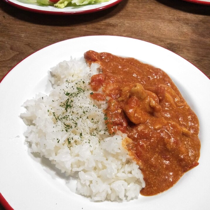 トマトチキンカレー　包丁不要　煮込短時間